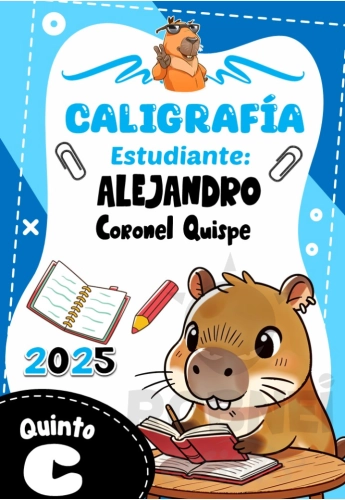 Capibara Caligrafia Caratula Boy